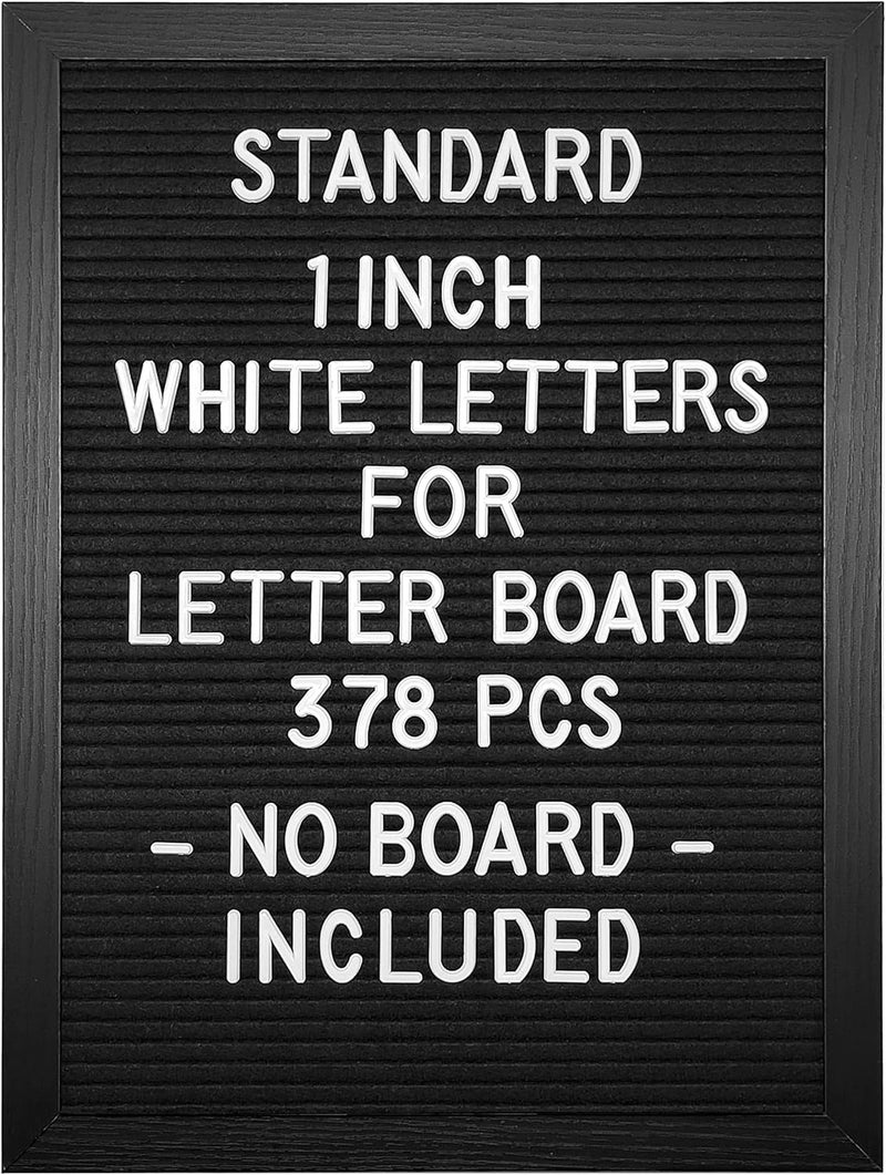 G GAMIT Felt Letter Board Letters Set - Pre-cut 378pcs Standard 1inch White Letters Only (No Board Included) - Image 1